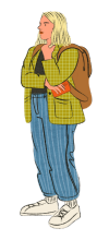 Illustration girl yellow jacket