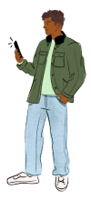 Illustration guy green jacket