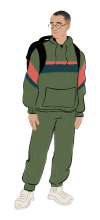 Illustration guy green tracksuit